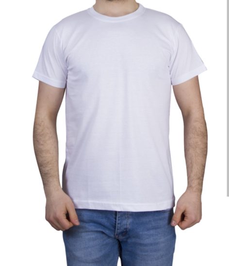 0 Yaka Beyaz Penye T-shirt