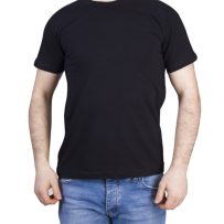 0 Yaka Siyah Penye T-shirt