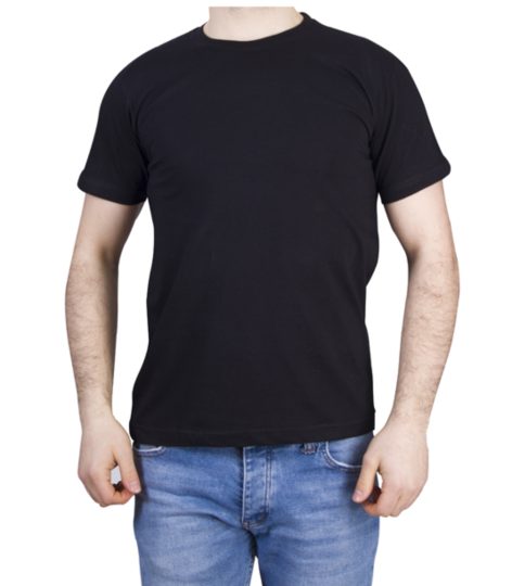 0 Yaka Siyah Penye T-shirt
