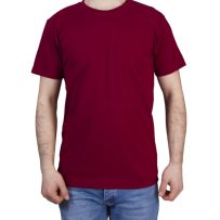 0 Yaka Penye Tişört Bordo
