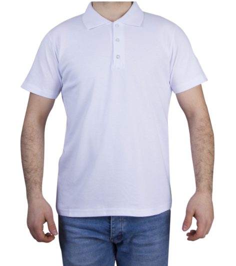 Polo Yaka Penye Tişört Beyaz