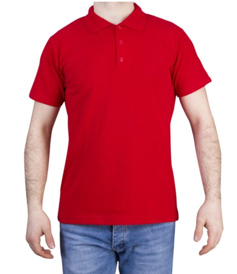 Polo Yaka Penye Tişört Kırmızı