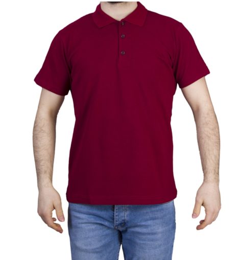 Polo Yaka Penye Tişört Bordo